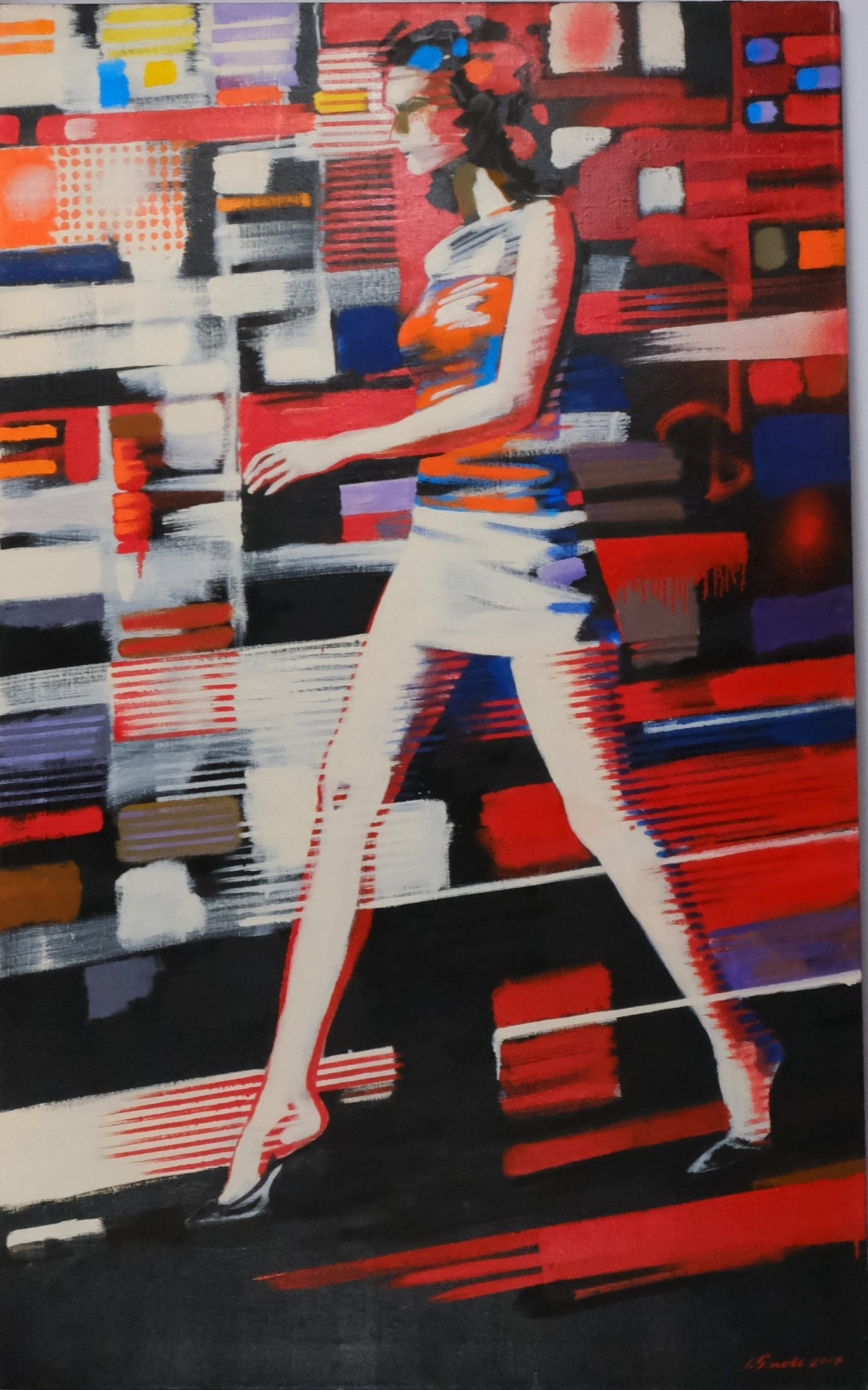 Na přehlídku, 2007, olej na plátně, 80 cm × 130 cm