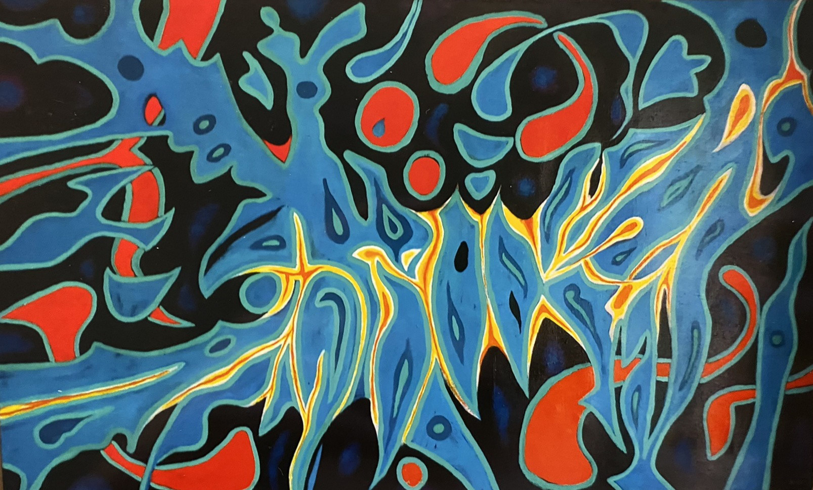 Zimní abstrakce, olej na plátně, 180 × 110 cm