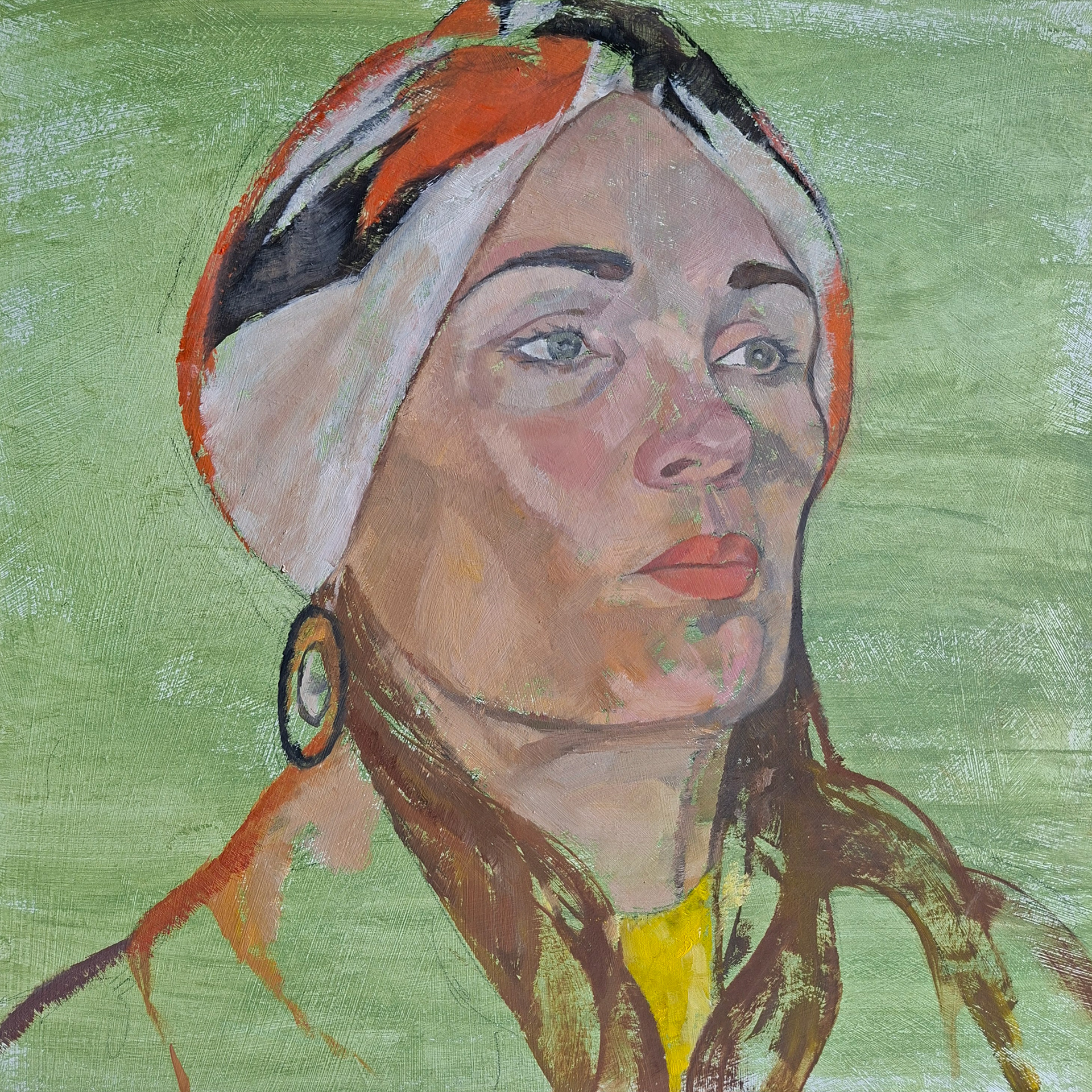 Fi. Oil sketch on board. 30x30cm