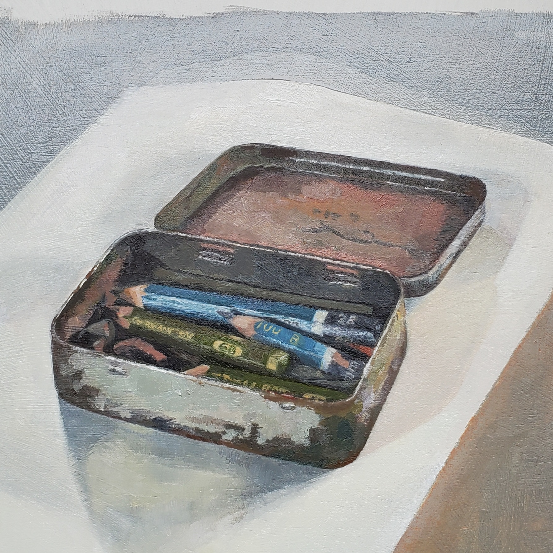 The Last Pencils. Oil on board. 18x24cm