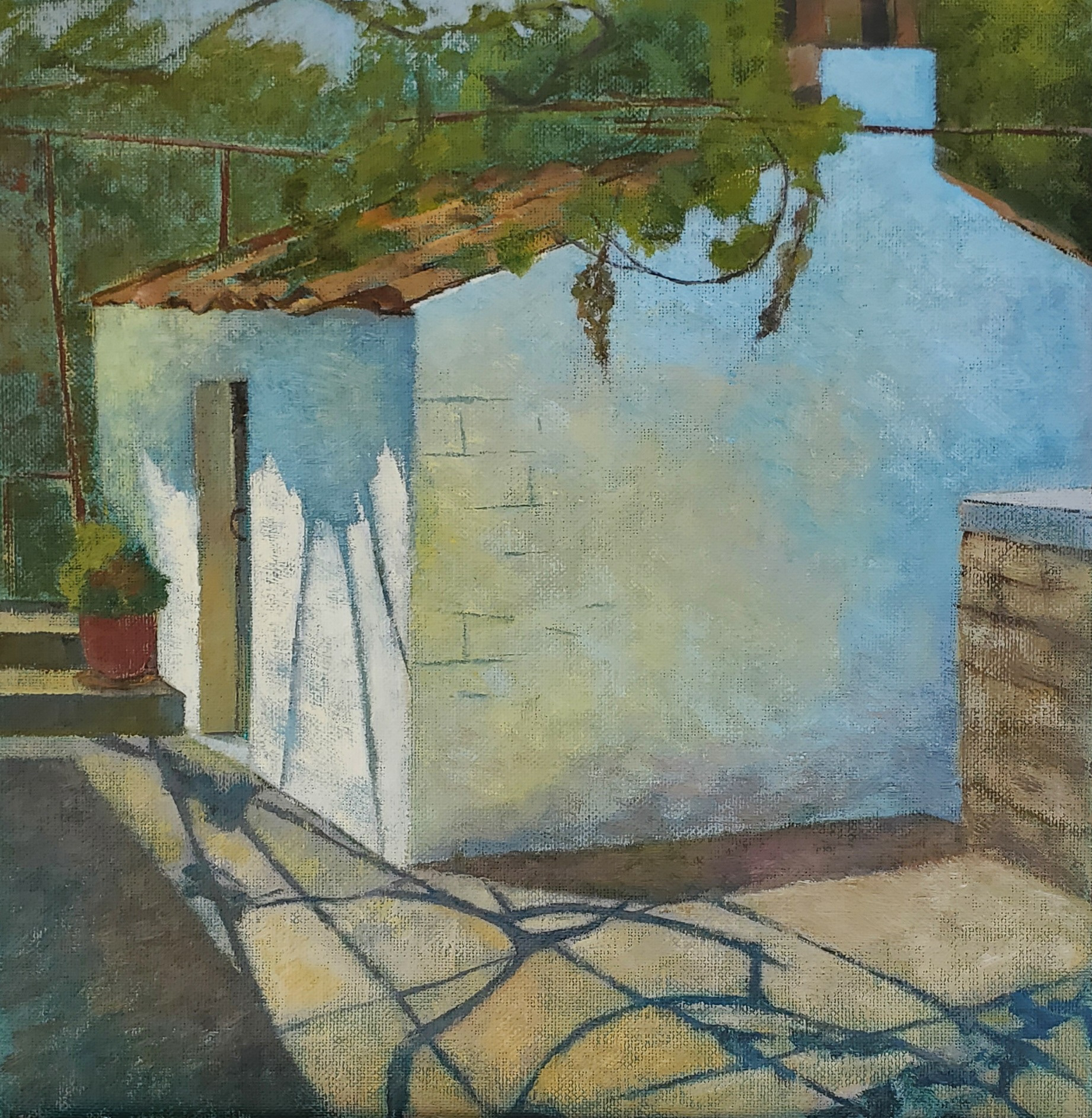 Little barn. Antipaxos. Ionian Islands. Oil on canvas. 30x30cm