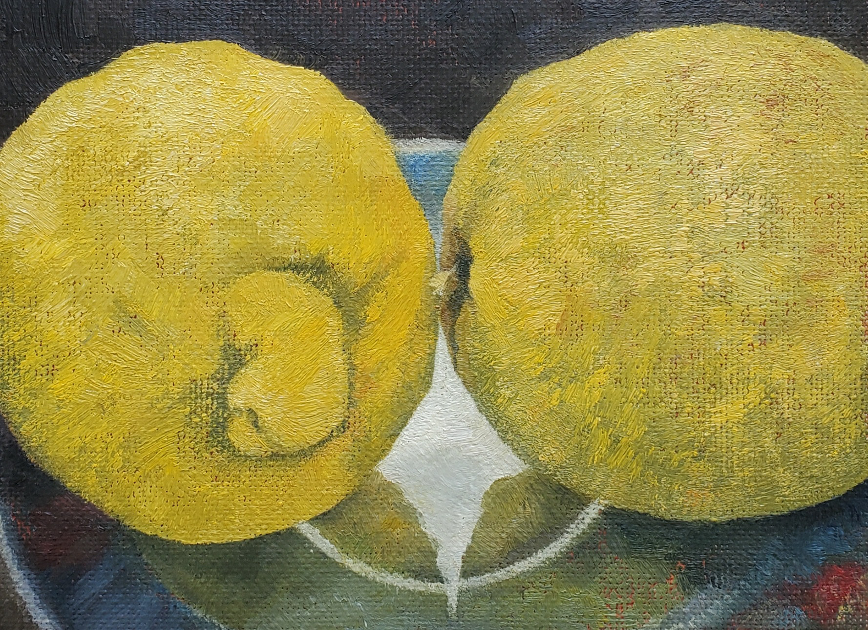 Morning harvest. Ithaca. Oil on canvas. 11x9cm