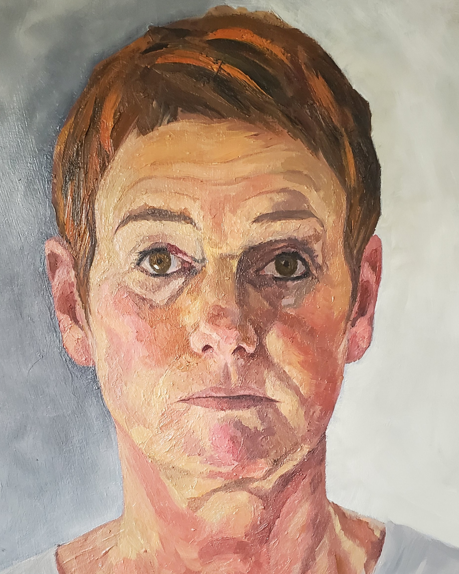 Self portrait. Oil on board. 30x20cm