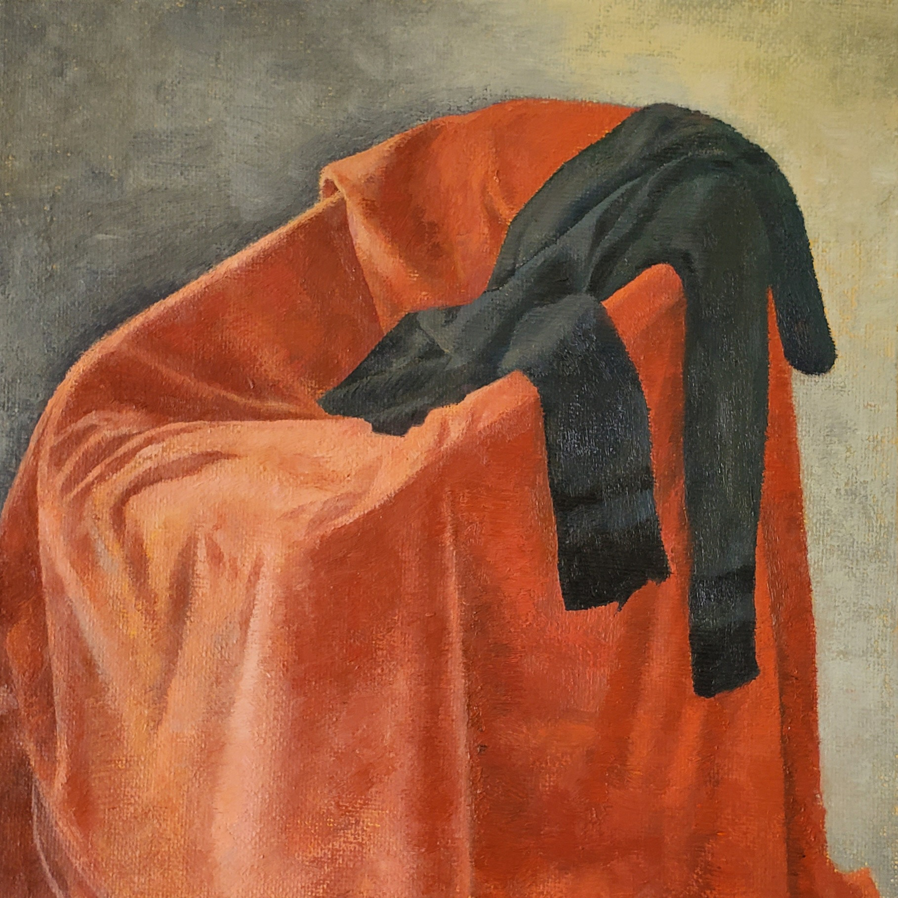 Old jumper. Oil on canvas. 20x20cm