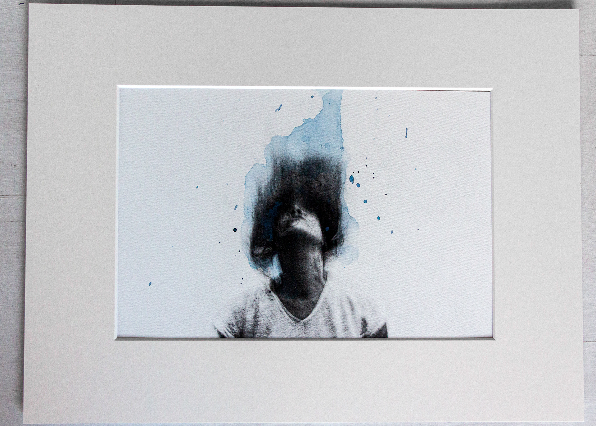 Indigo Motion | Mixed media on Bockingford Paper 190gsm, 30x40cm, framed | Sold