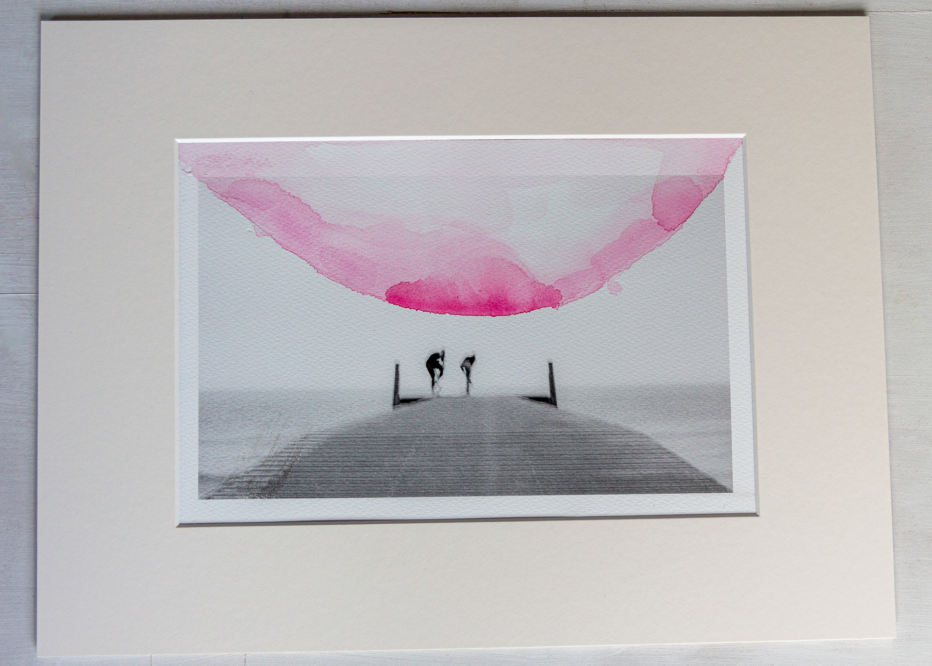 Lovers | Mixed media on Bockingford paper 190gsm, 30x40cm, mounted| Sold