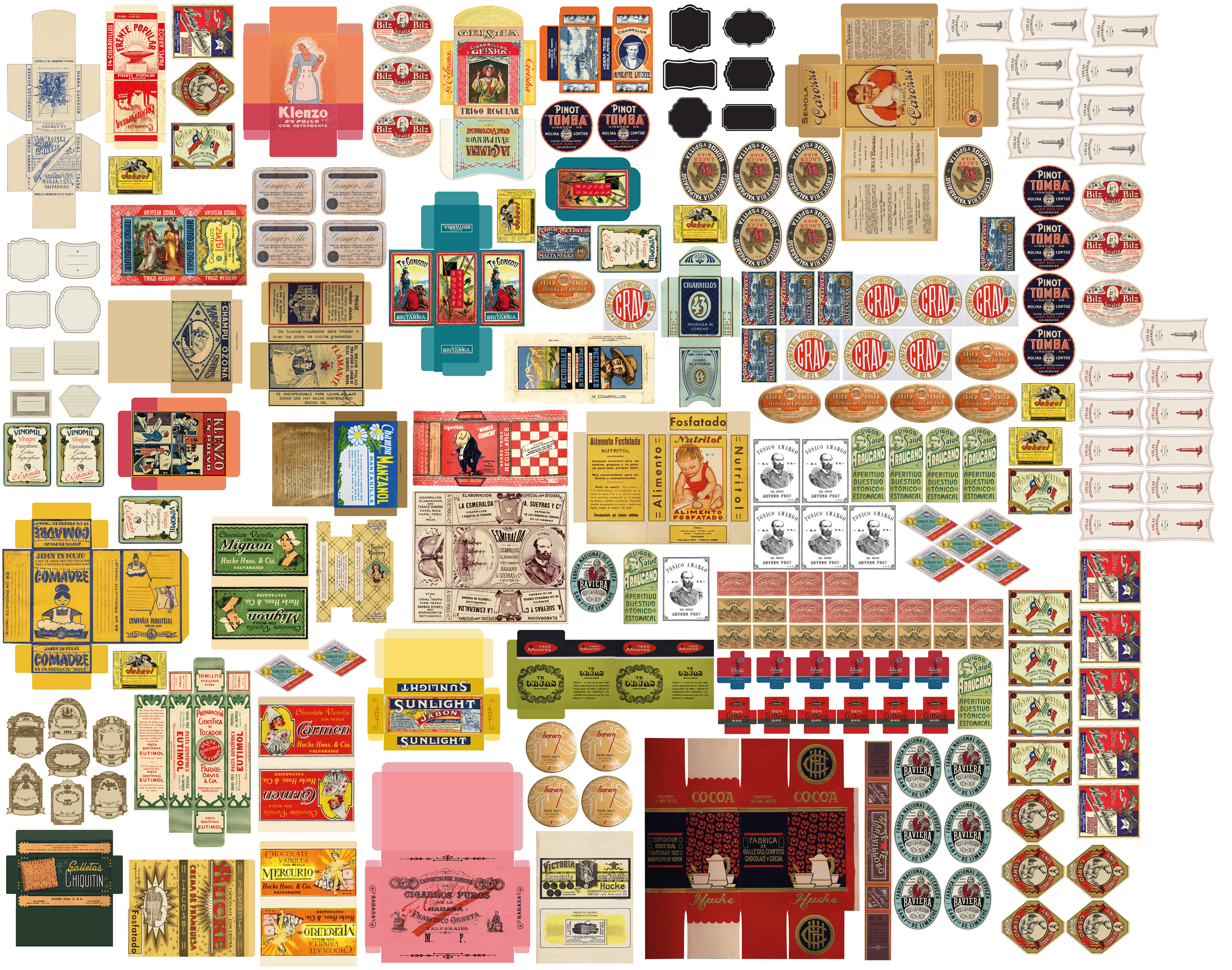 Diseño y adaptación de envases para realizar productos ficticios para un emporio.