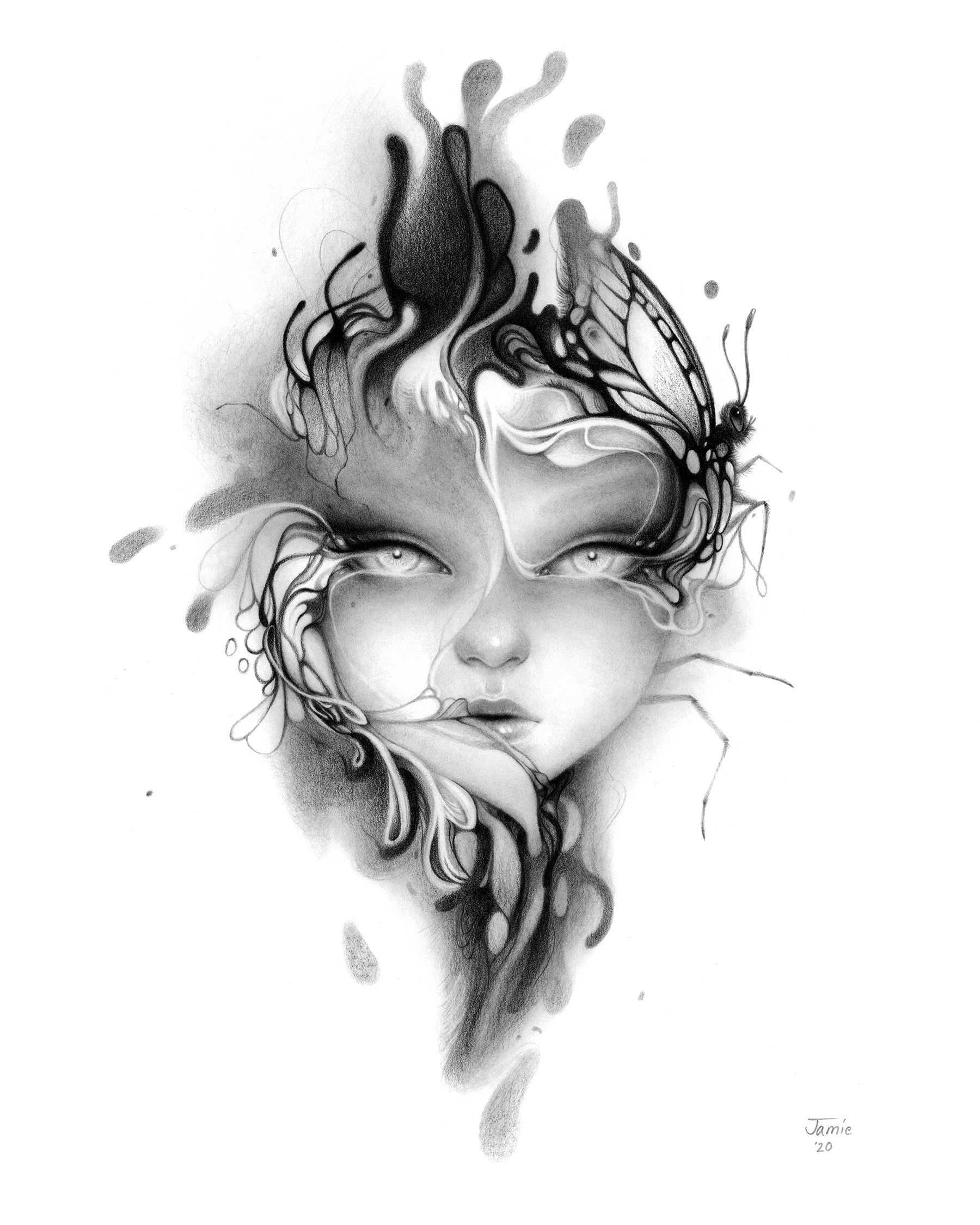 "Fever Flower" graphite pencil on Bristol. 8 x 10 inches. 2020