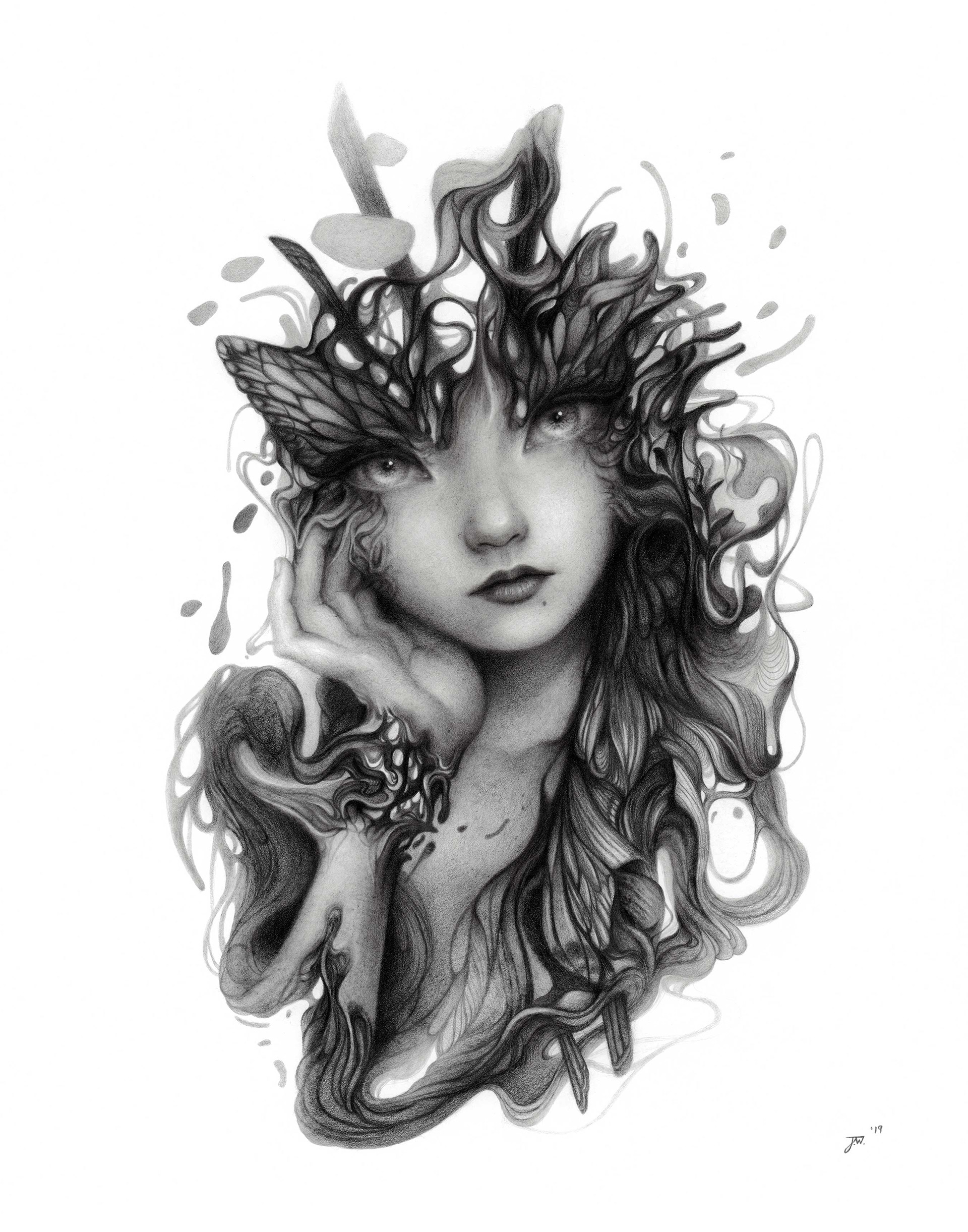 "The Emerge" graphite pencil on Bristol paper. 11 x 14 inches. 2019