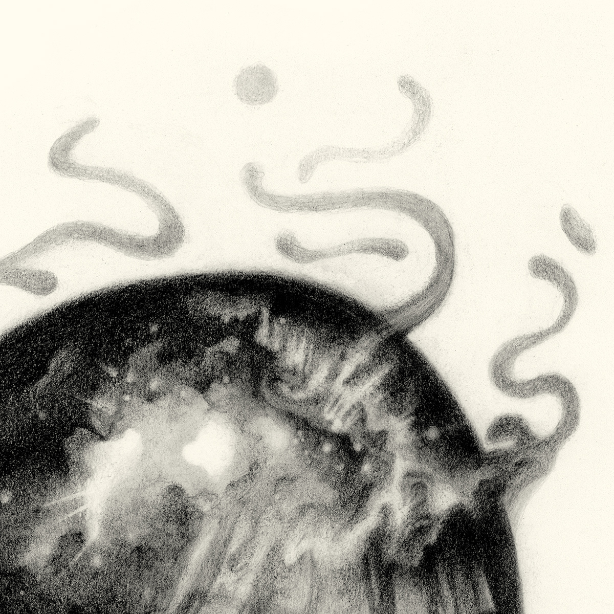 "Restore" graphite pencil on Stonehenge Cream colored paper. 9 x 12 inches. 2019