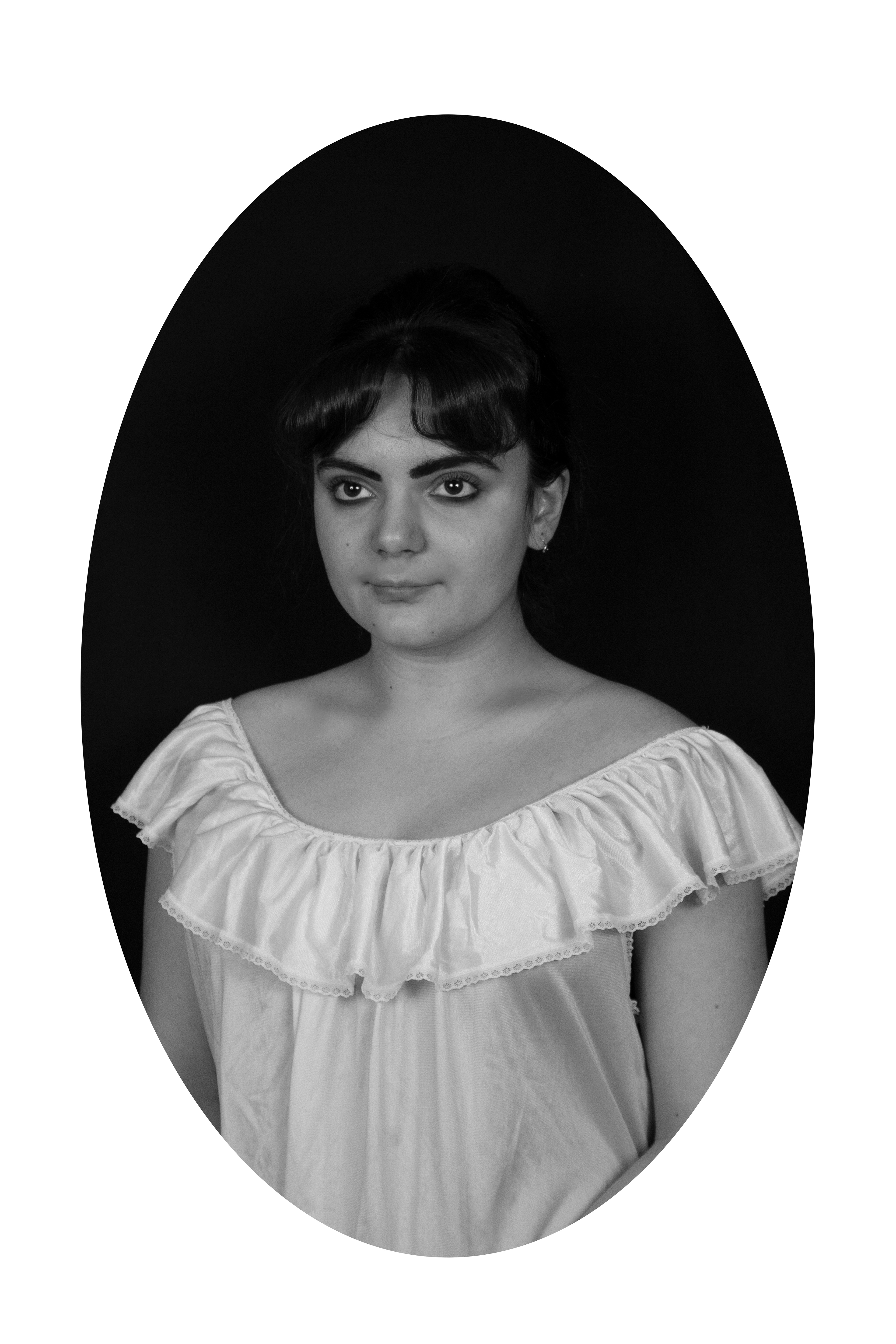 Lali, 2025. In this piece, the artist becomes the role of her great great grandmother on her paternal, Brazilian side, Lali. Through the evocation of Victorian photography, Simas adds a visual narrative not present in photographic discourse. 