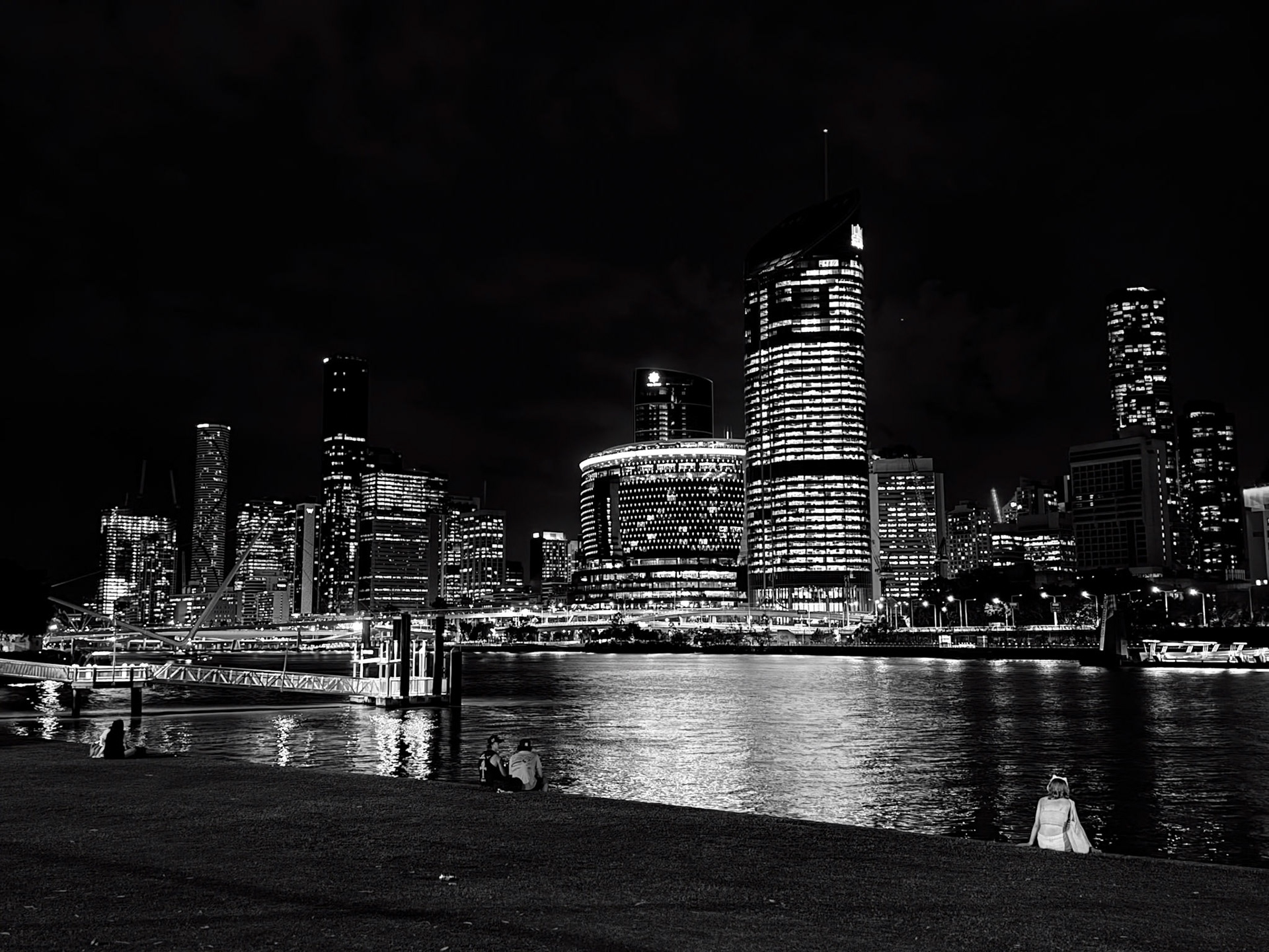 Brisbane CBD at night, from Southbank