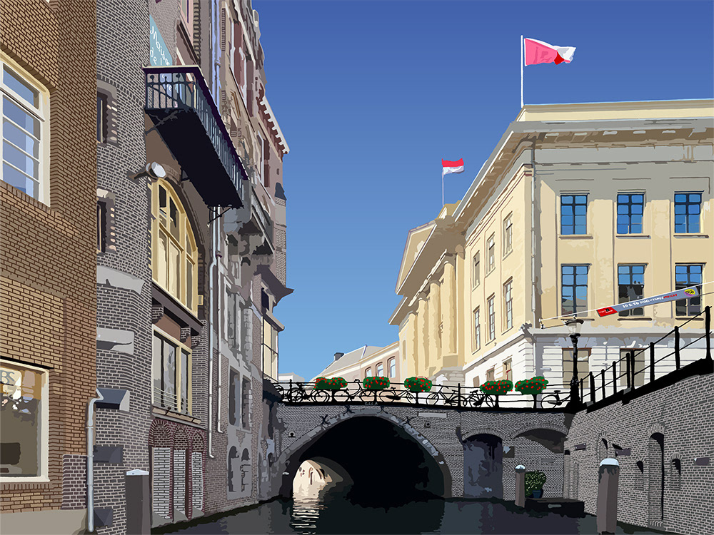 102. Stadhuisbrug; Vector Art = iPad kunst/tekening van Ruud van den Berg aka Domstad Rudie