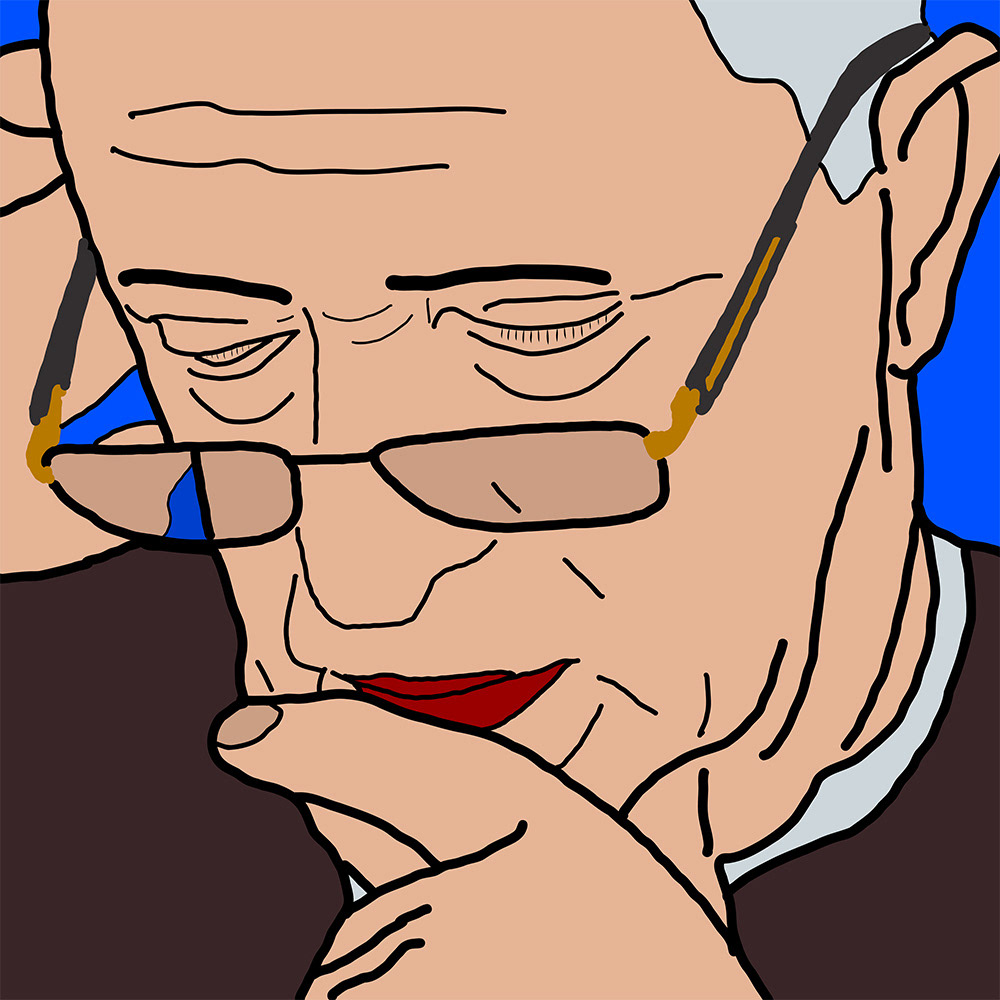 De Denker in Stilte, een Digitaal kunstwerk van Ruud van den Berg aka Domstad Rudie