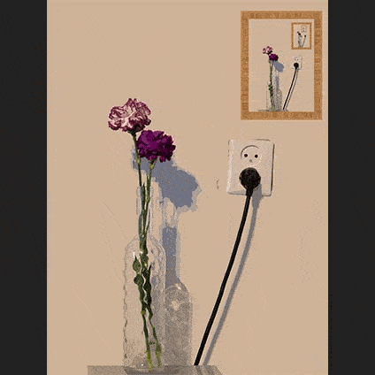 Digitale kunstwerken met bloemen en planten