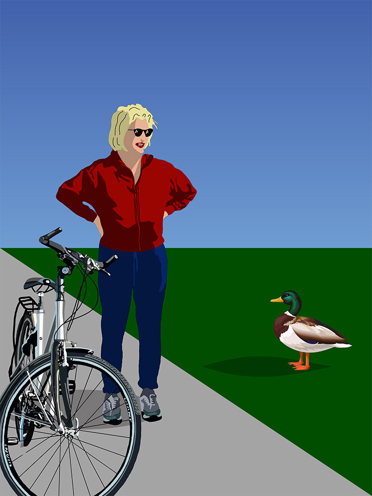 230. Ontmoeting op het pad; Digitaal kunstwerk van Ruud van den Berg aka Domstad Rudie