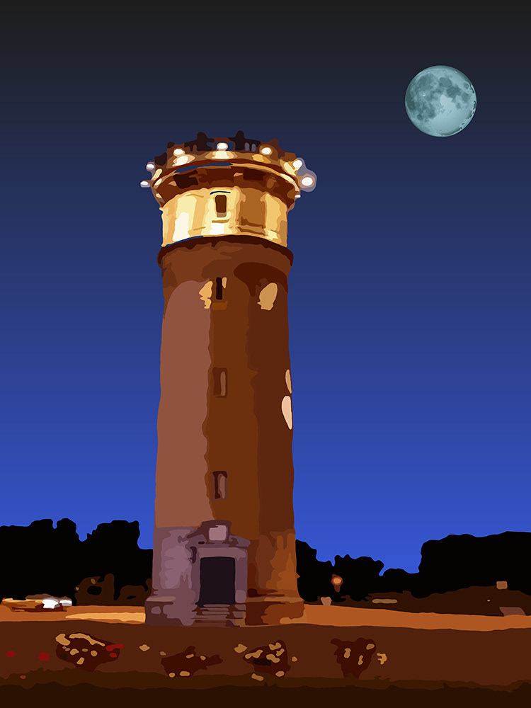 032. Le Phare, Honfleur; Vector Art = iPad kunst/tekening van Ruud van den Berg aka Domstad Rudie