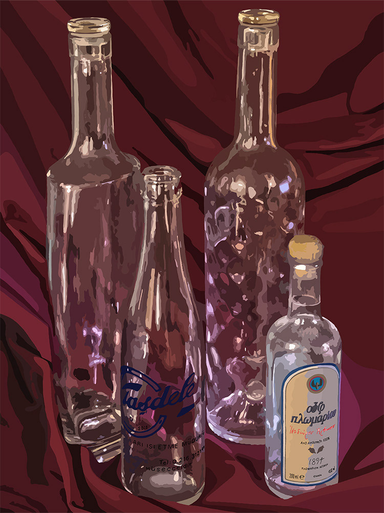 053. Wein, Weib und Gesang; Vector Art = iPad kunst/tekening van Ruud van den Berg aka Domstad Rudie
