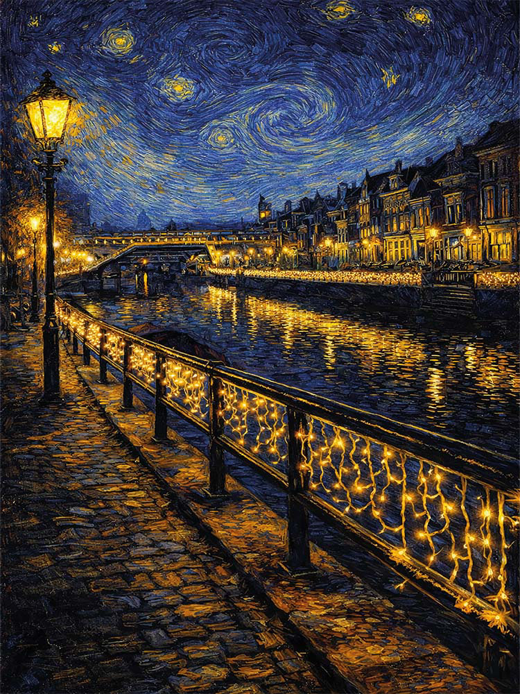 Gezicht op de Westerkade, een Digitaal kunstwerk van Ruud van den Berg aka Domstad Rudie