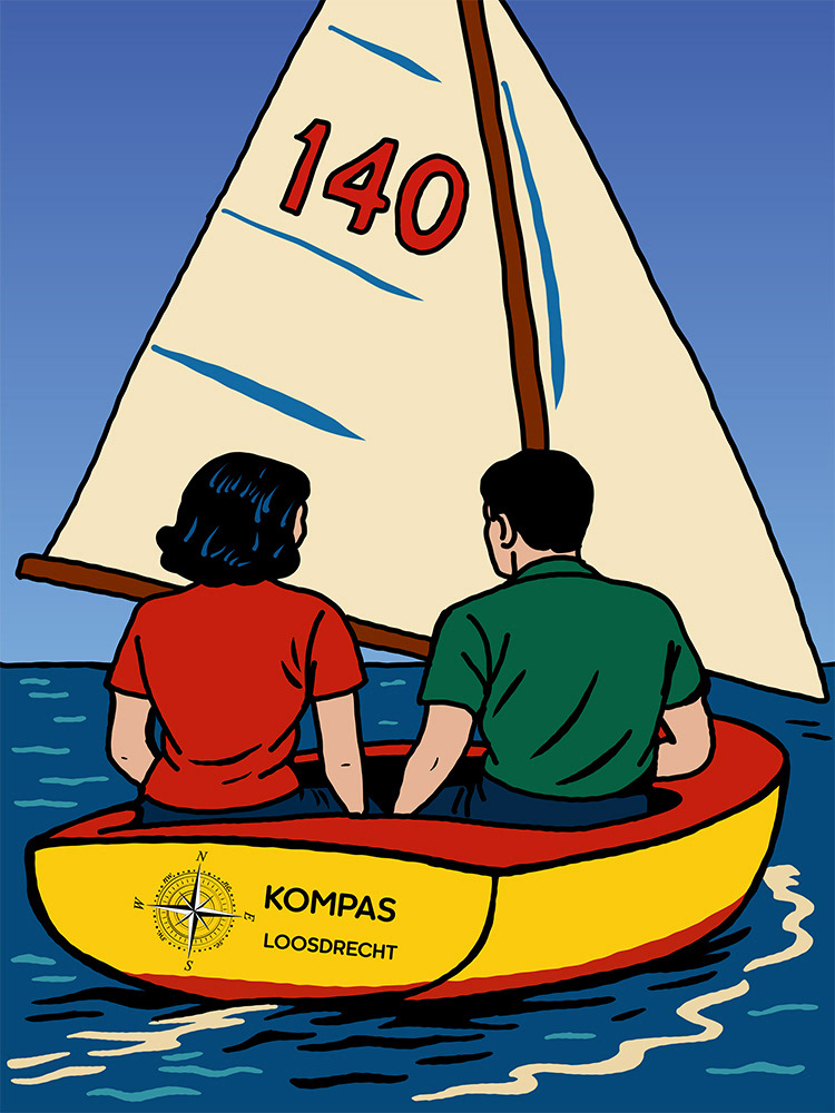 Koers 140, een Digitaal kunstwerk van Ruud van den Berg aka Domstad Rudie