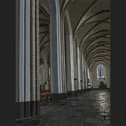 Digitale kunstwerken als hommage aan Pieter Saenredam