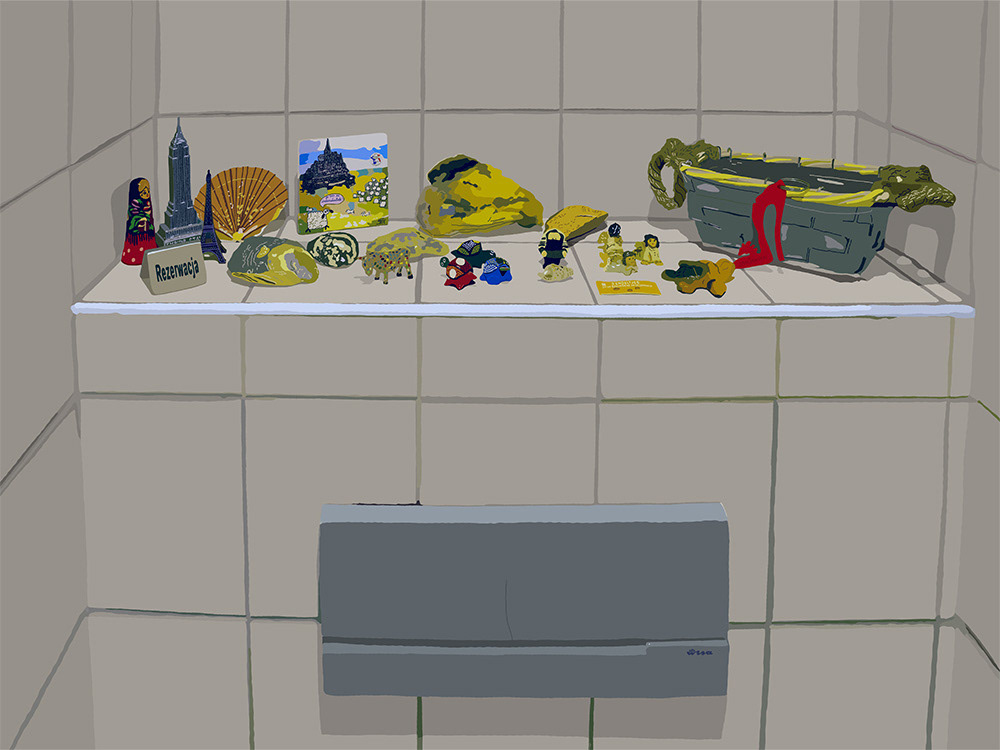 Stilleven "Onze WC", een Digitaal kunstwerk van Ruud van den Berg aka Domstad Rudie