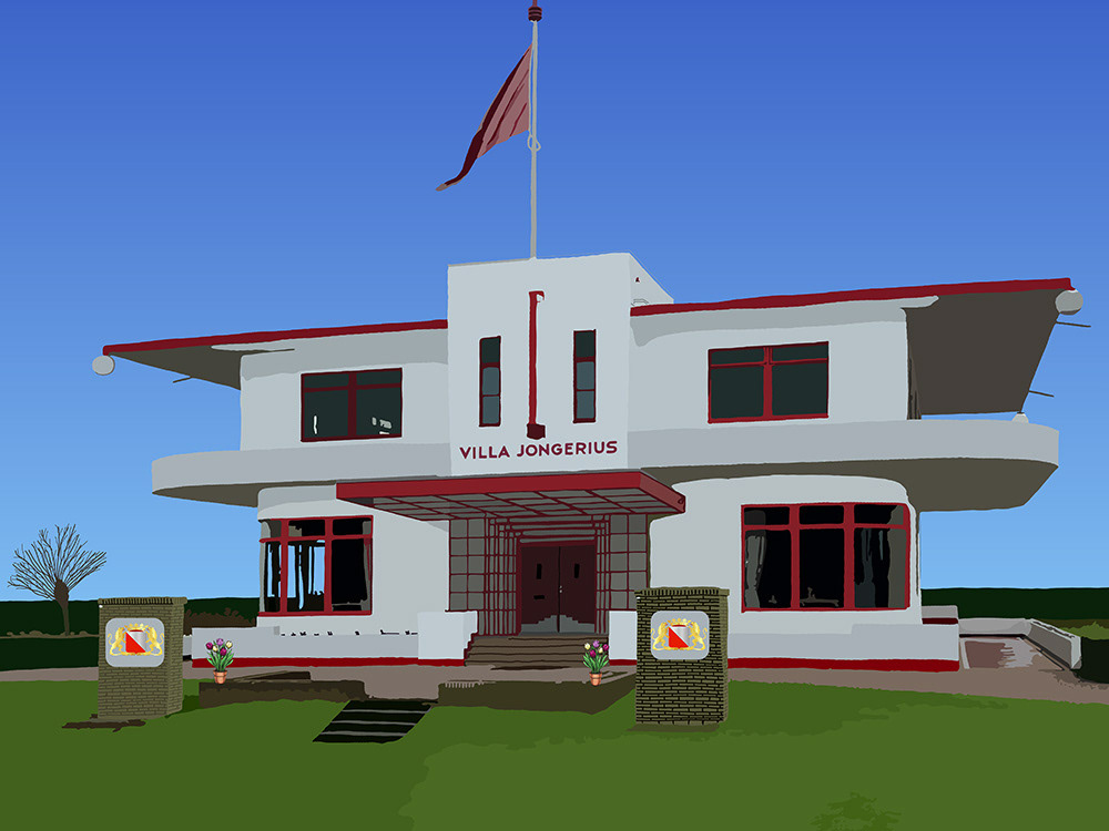 075. Villa Jongerius; Vector Art = iPad kunst/tekening van Ruud van den Berg aka Domstad Rudie