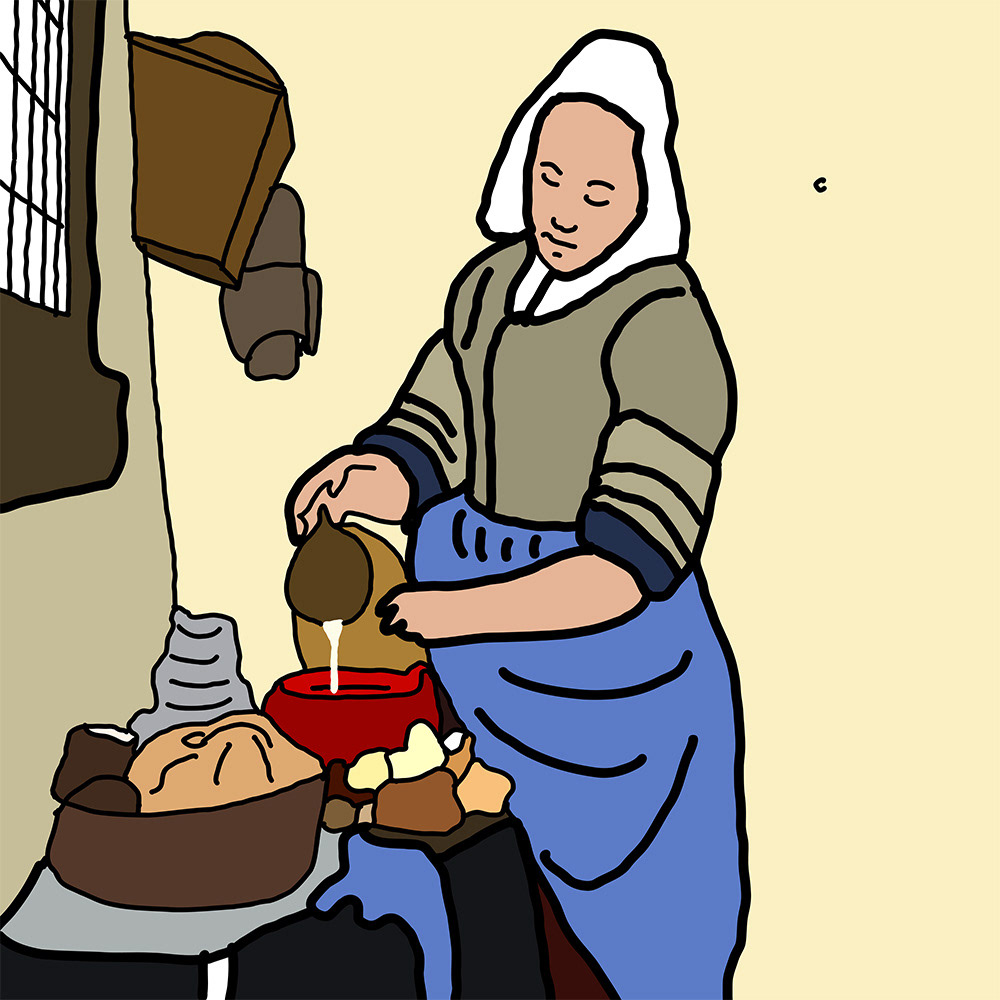 Het Melkmeisje, een Digitaal kunstwerk van Ruud van den Berg aka Domstad Rudie