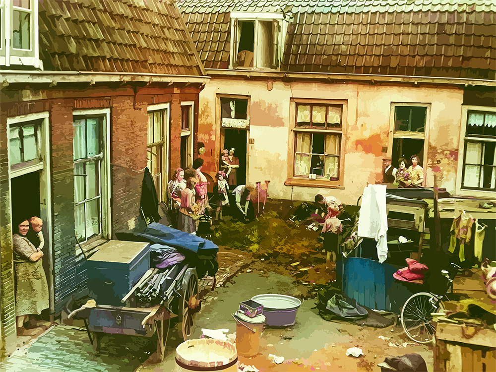 219. De Kroonhof; Digitaal kunstwerk van Ruud van den Berg aka Domstad Rudie