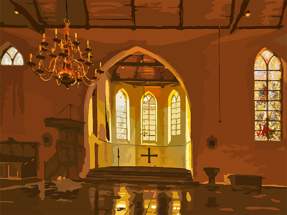 028. Geertekerk; Vector Art = iPad kunst/tekening van Ruud van den Berg aka Domstad Rudie