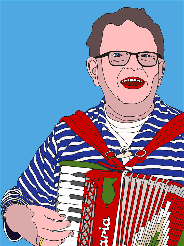 224. De vrolijke klanken van Piermania; Digitaal kunstwerk van Ruud van den Berg aka Domstad Rudie