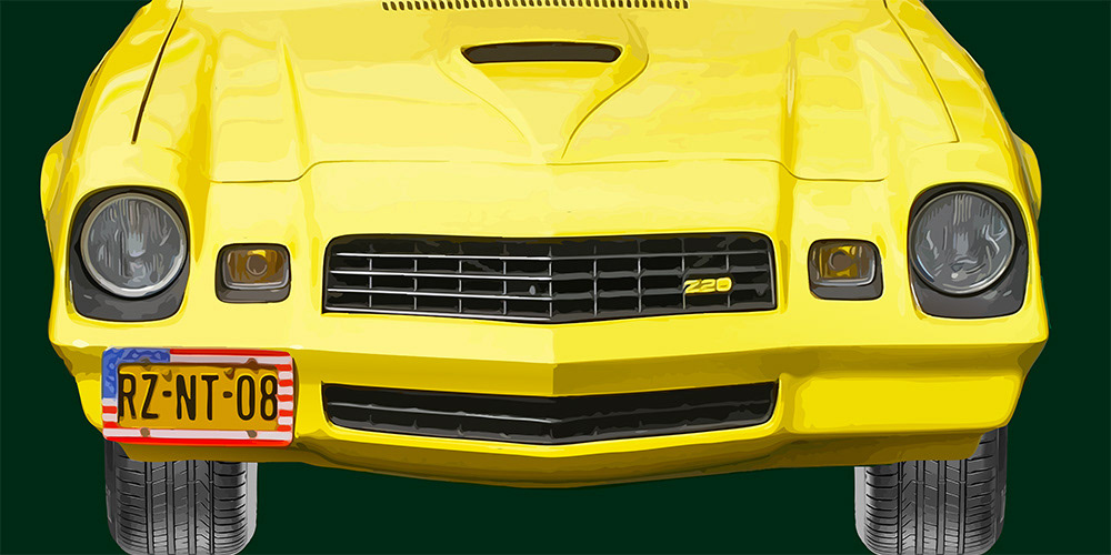 Chevrolet Camaro uit 1978, een Digitaal kunstwerk van Ruud van den Berg aka Domstad Rudie