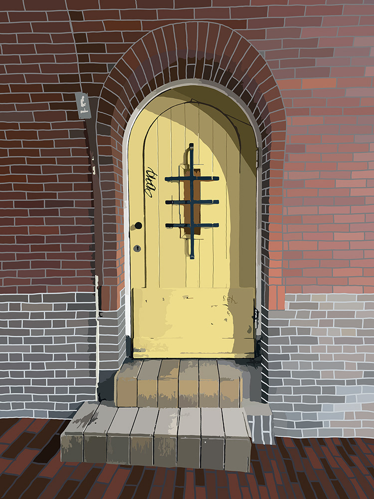 141. Nooduitgang van het Louis Hartlooper Complex; Vector Art = iPad kunst/tekening van Ruud van den Berg aka Domstad Rudie