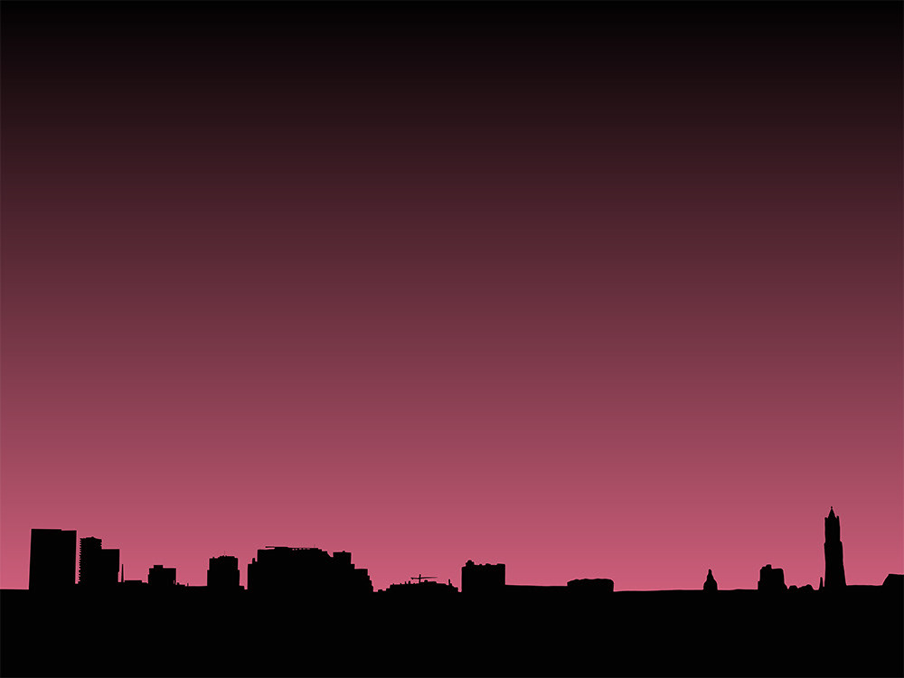 213. Skyline Utrecht; Schilderij van Ruud van den Berg aka Domstad Rudie