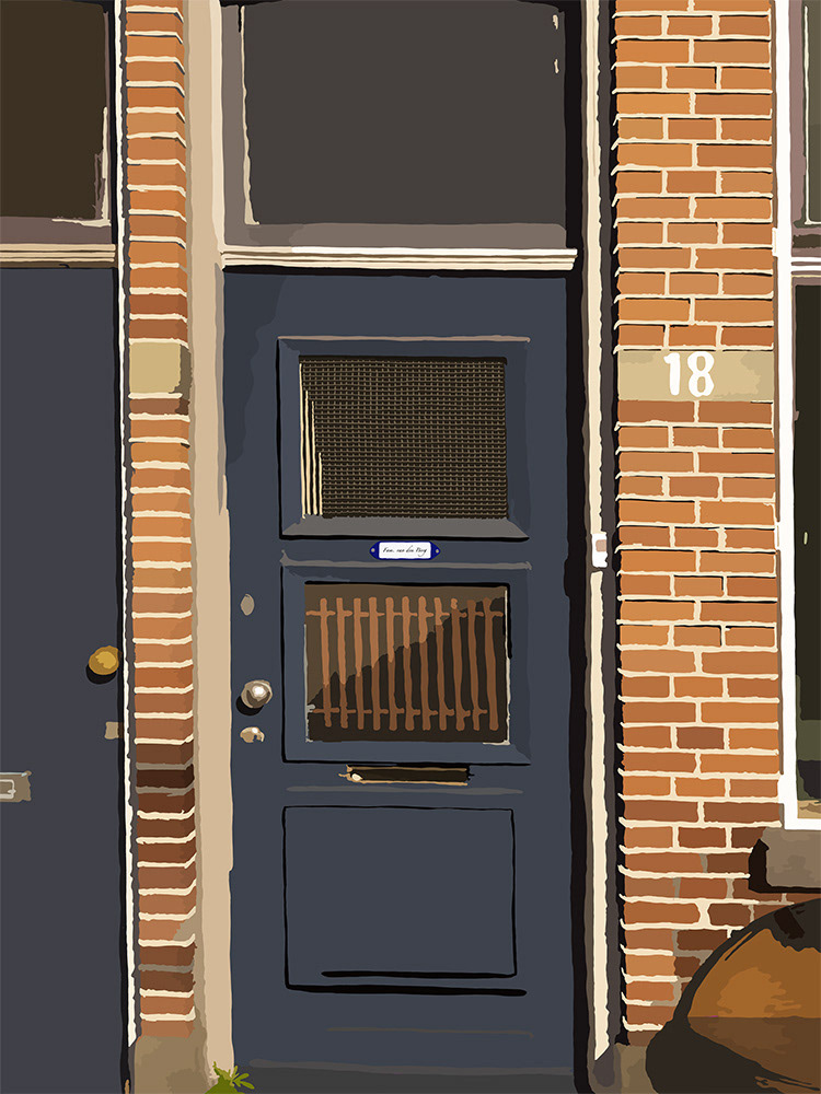 041. Prinsenstraat 18; Vector Art = iPad kunst/tekening van Ruud van den Berg aka Domstad Rudie