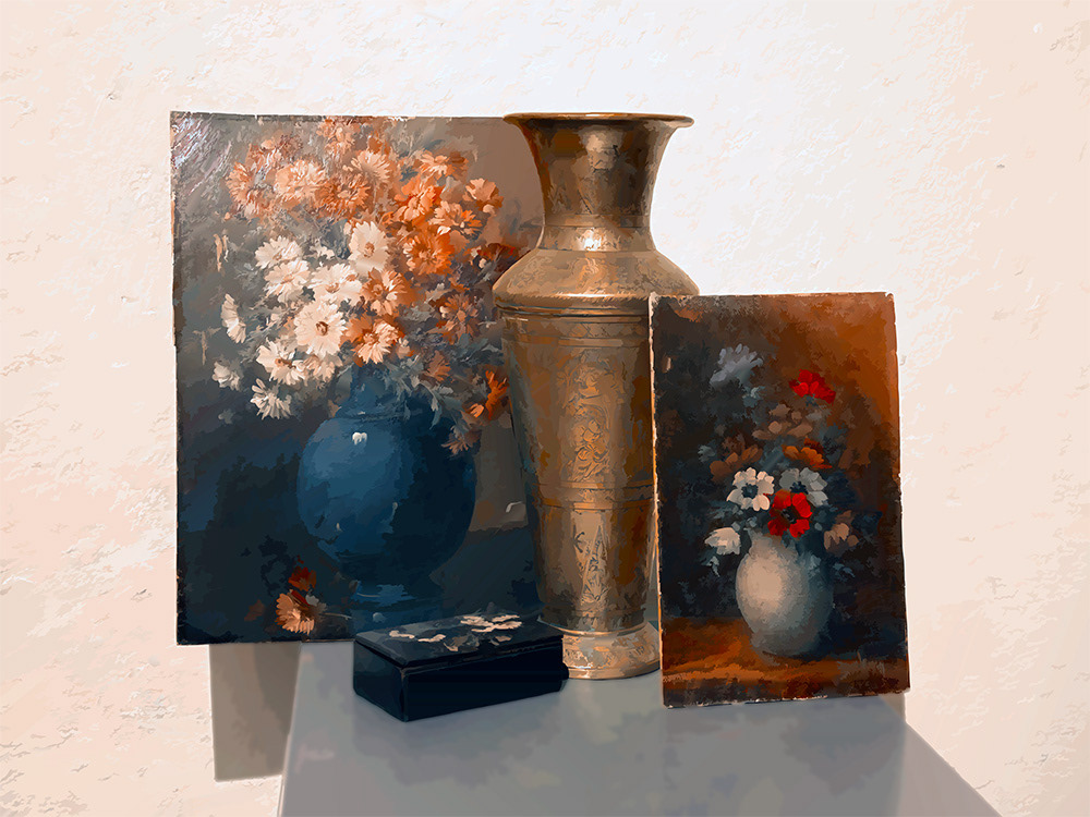 068. Stilleven "Ruth"; Schilderij van Ruud van den Berg aka Domstad Rudie