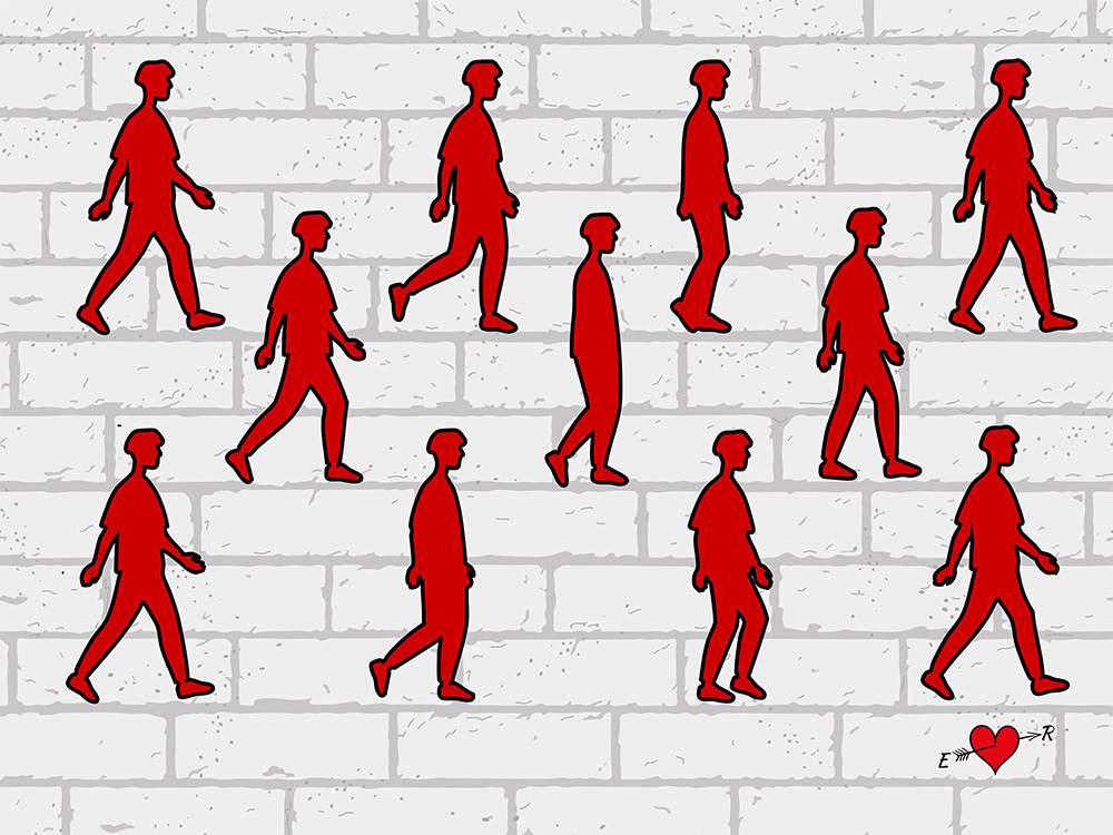 241. Walk This Way (reprise); Digitaal kunstwerk van Ruud van den Berg aka Domstad Rudie