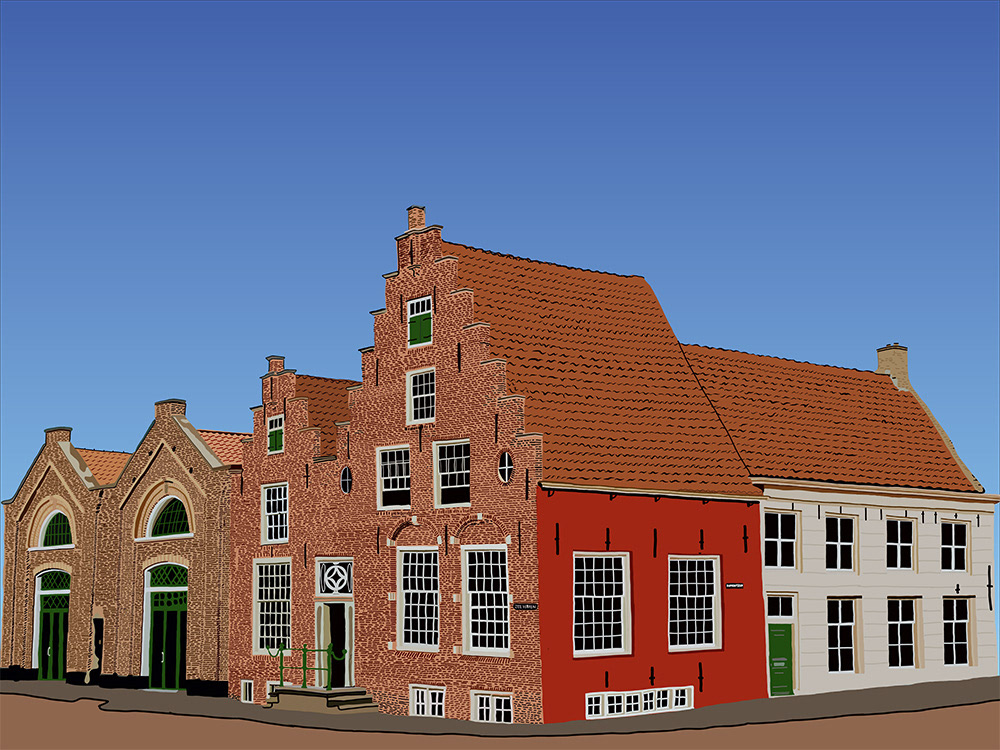 249. Harlingen; Digitaal kunstwerk van Ruud van den Berg aka Domstad Rudie