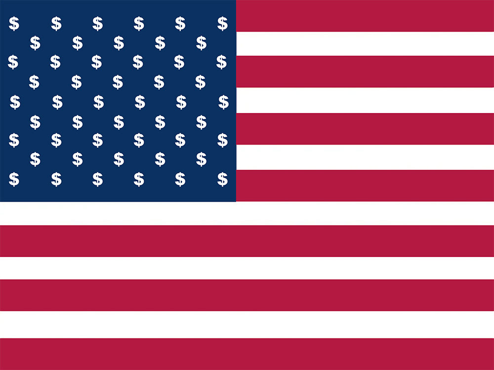 The United States of Dollar, een Digitaal kunstwerk van Ruud van den Berg aka Domstad Rudie