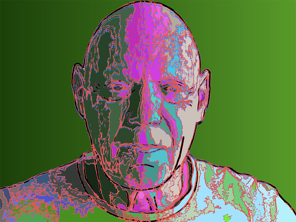 231. Portret van een vriend; Digitaal kunstwerk van Ruud van den Berg aka Domstad Rudie
