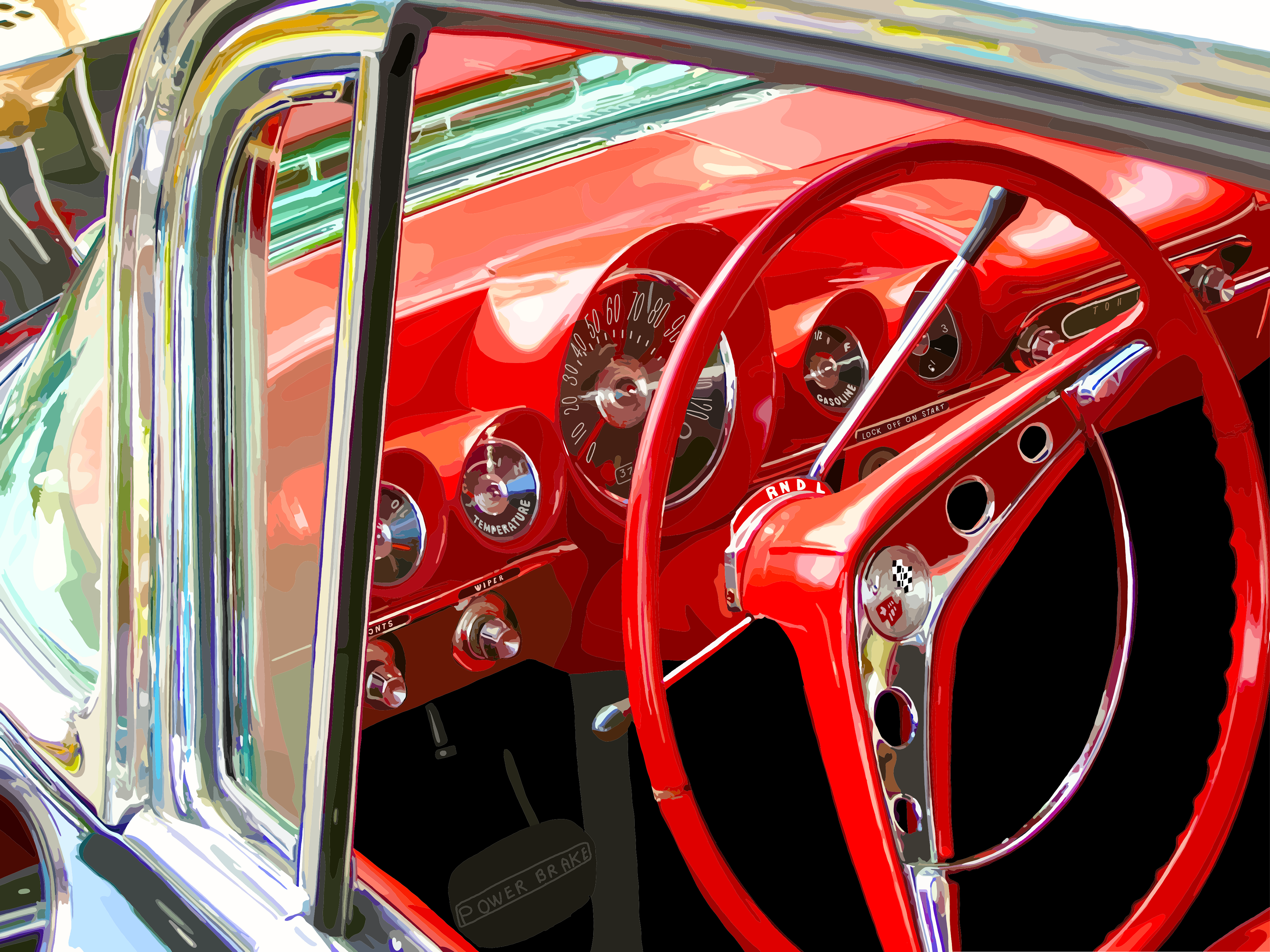 210. Chevrolet Impala; Schilderij van Ruud van den Berg aka Domstad Rudie