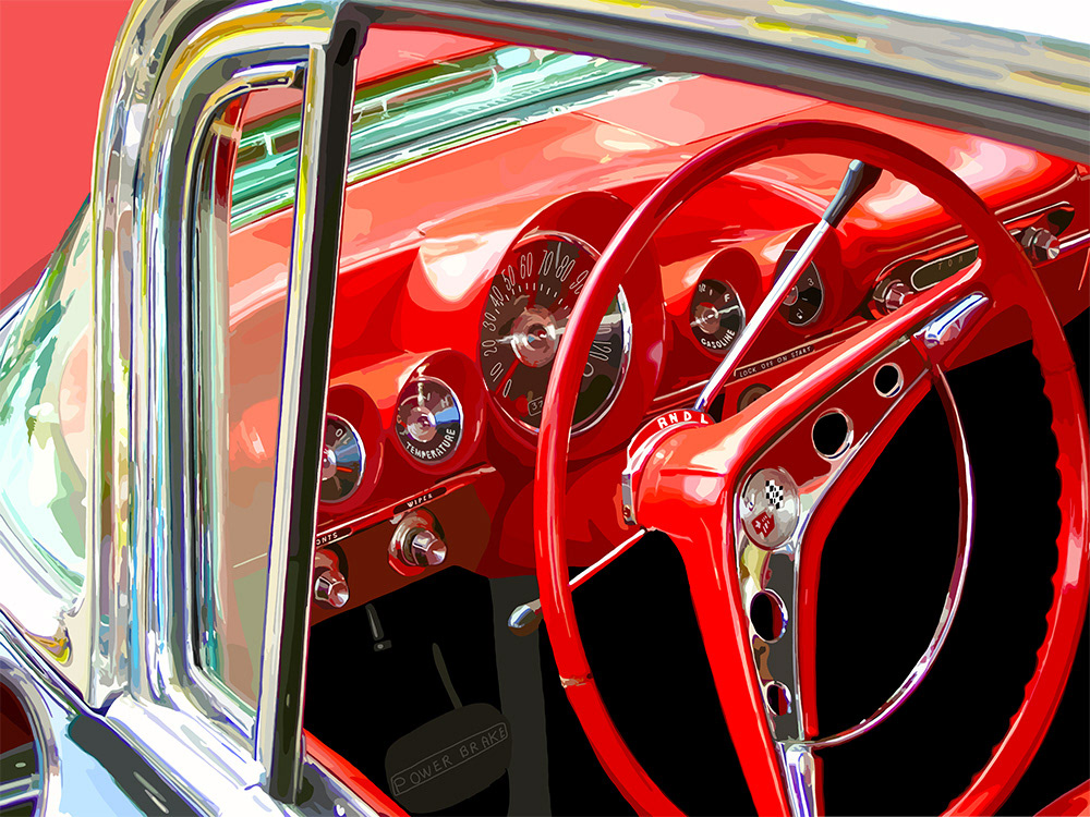 210. Chevrolet Impala (1959); Digitaal kunstwerk van Ruud van den Berg aka Domstad Rudie
