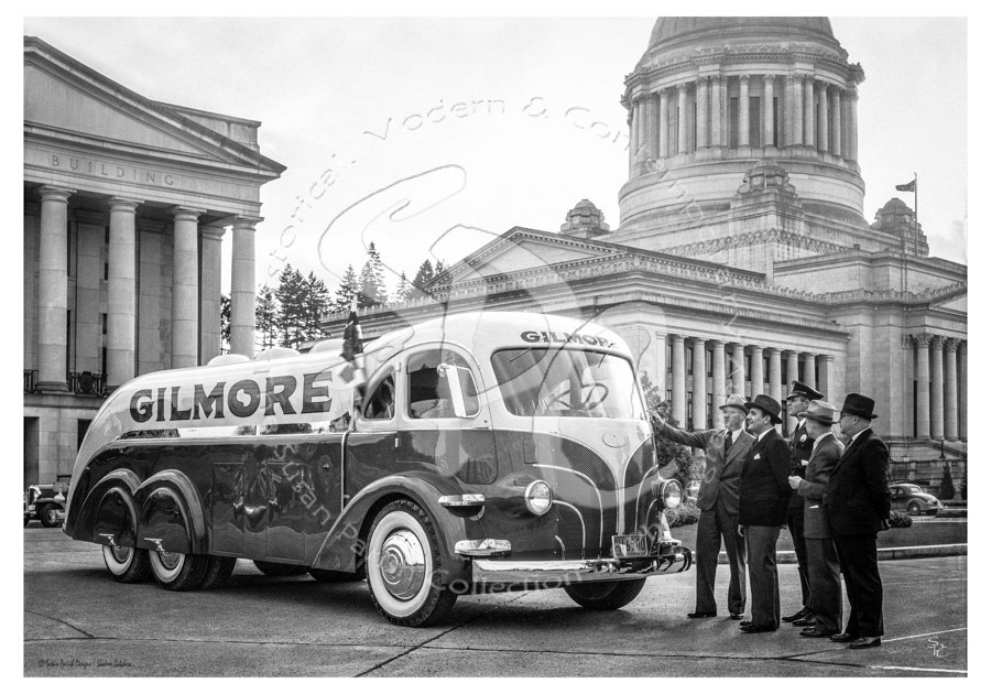 Lt. Vic Meyers, State Patrol, etc. with shiny truck