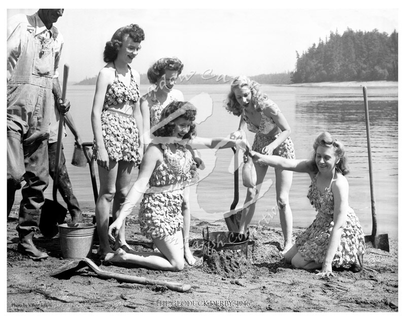 # V052-P1 - "GEODUCK DERBY SERIES" by Vibert Jeffers, Photographer. Carlyon Beach, Thurston County, Washington