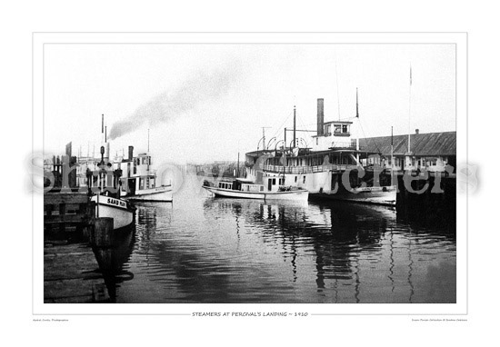 THE TUG SANDMAN AND STEAMERS AT CITY DOCK 1915