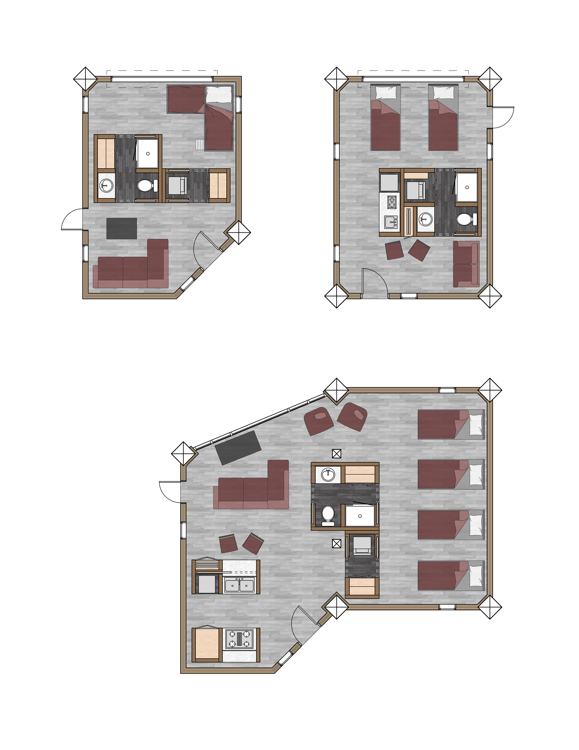 3 Unit Layouts