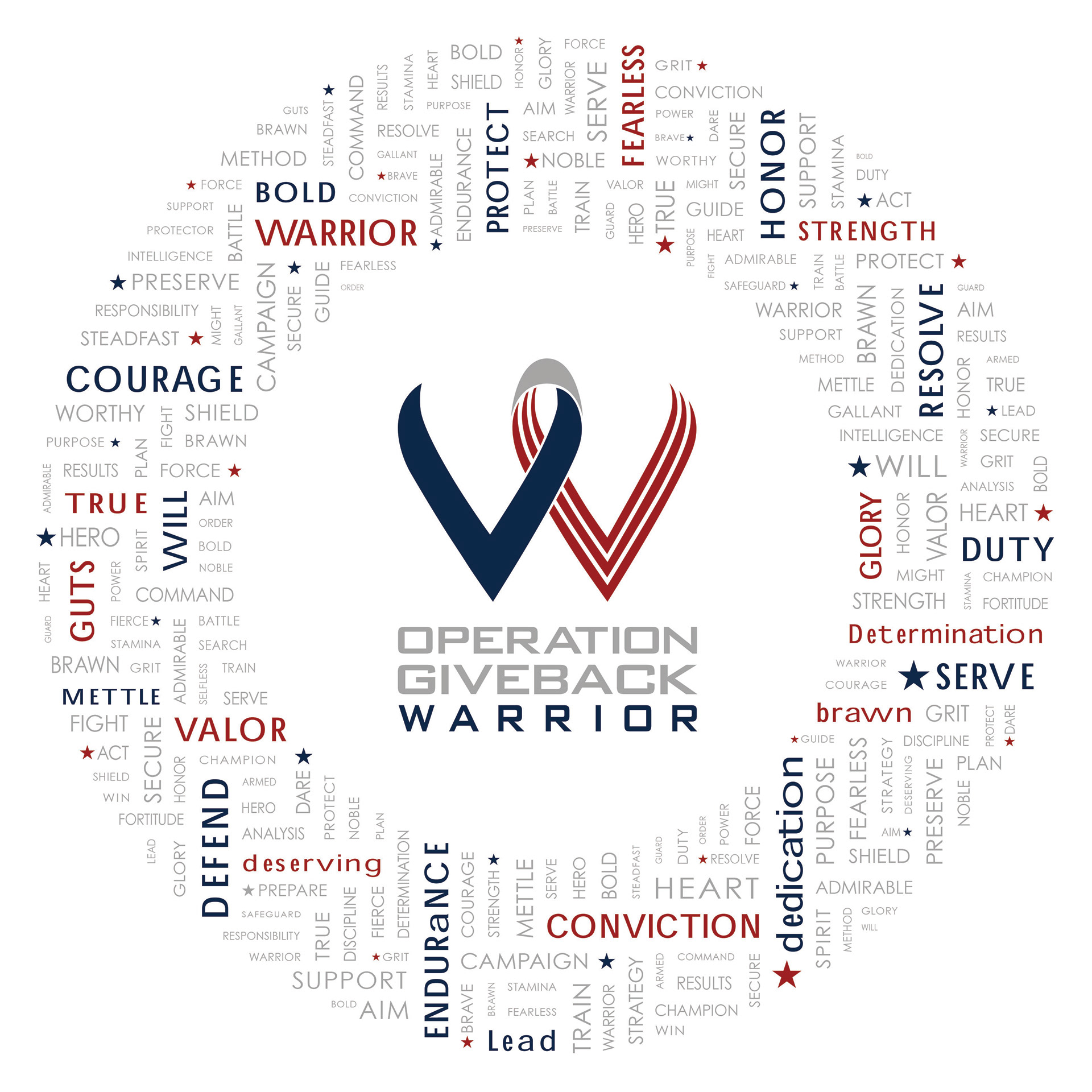 Back of shirt design for Wounded Warrior exclusive piece