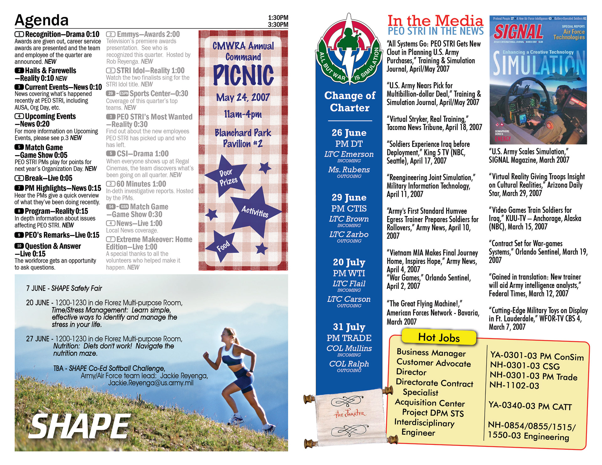 Printed program from TV themed Town Hall (inside spread)