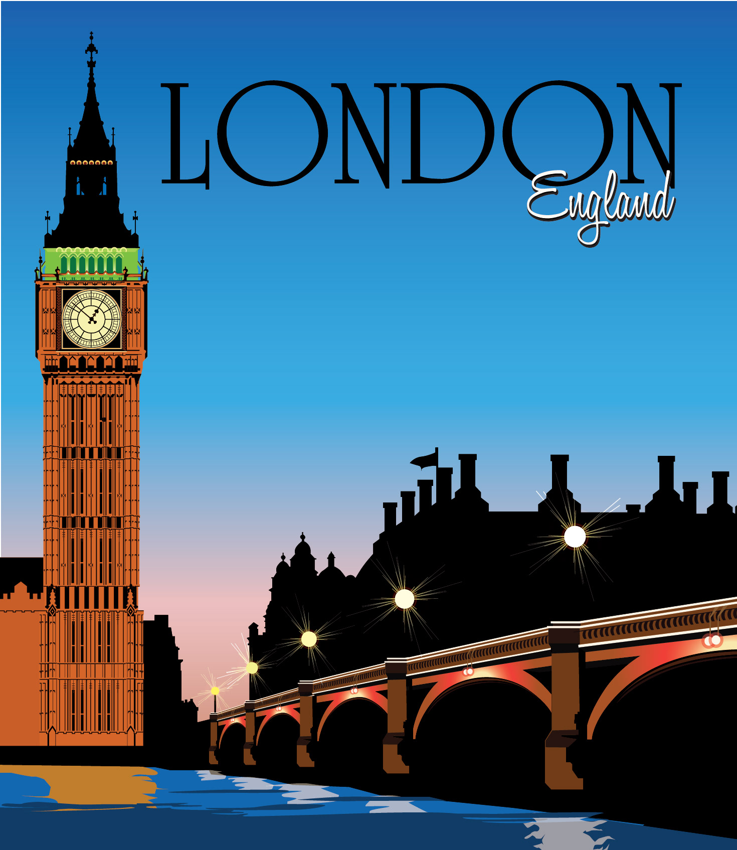 Vector illustration for travel poster calendar