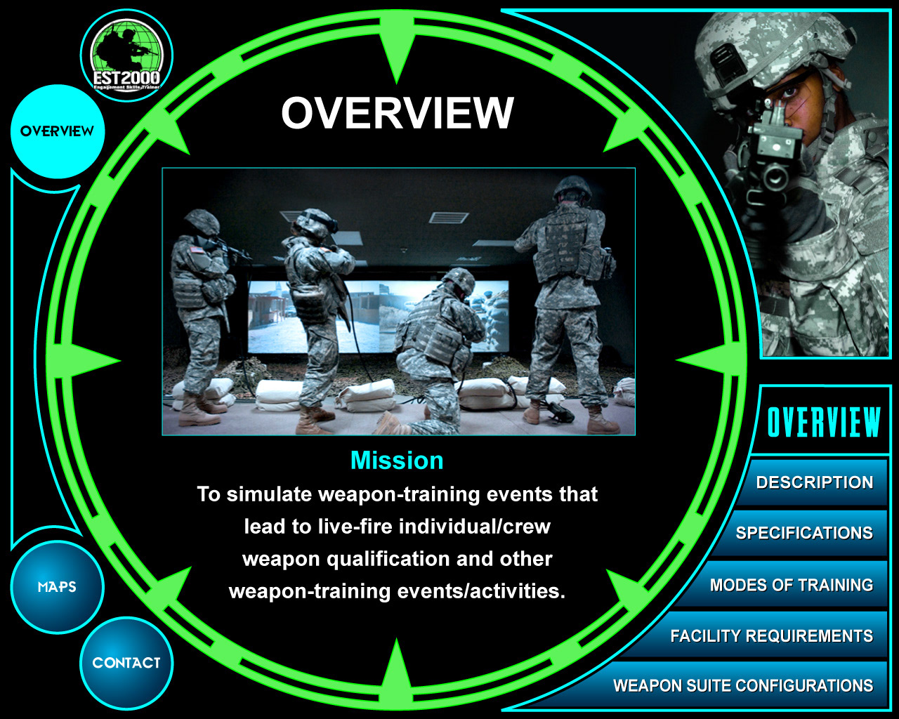 Screenshot from EST 2000 touchscreen interface